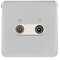 Schneider Electric Lisse Screwless Deco - Double TV Aerial Socket, 240V GGBL7020WPCS, Polished Chrome with White Insert