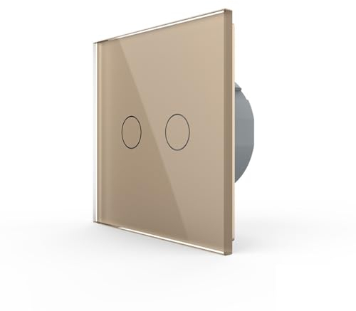 Funk Serienschalter Glas Lichtschalter Touchscreen LIVOLO weiß/schwarz/grau/gold C702R-13 (Gold)