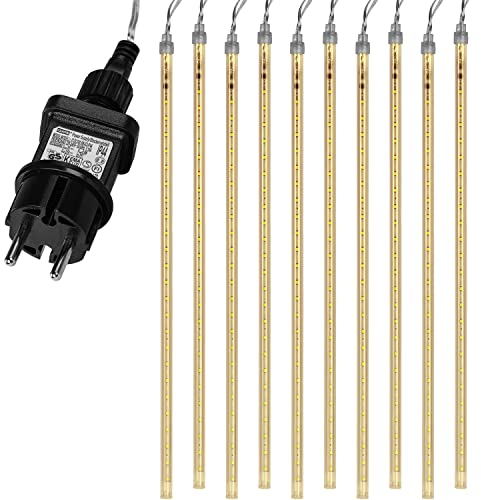 VOLTRONIC LED Meteorschauer, innen und außen, IP44, Größen- und Farbwahl, 240 LEDs, warmweiß