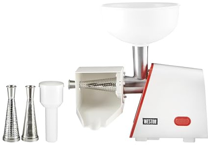 Weston Deluxe Electric Tomato Strainer, Food Mill, Sauce Maker for Salsa, Fruits, Apples, Berries, 4 Quart (82-0250-W)