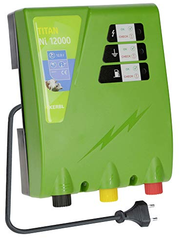 Kerbl Weidezaungerät Titan Ni 12000, 12.0 J Weidezaun Gerät Stromversorgung Netzgerät 230V