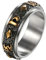 JewelryWe Schmuck Retro Herren-Ring Edelstahl 6 Wort Tibetischen Mantra Om Mani Padme Hum Spinner Ring Gebet Band Bandring Gold Silber Größe 59