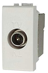 Conector toma TV terminal macho, compatible con Bticino Living Light (blanco)