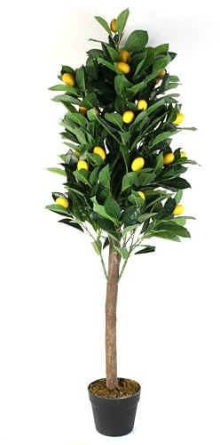 HOME DECO FACTORY Plante Artificielle Citronnier 125 cm Déco Végétale Vert | Plastique PEVA, plante artificielle citronnier, 125 cm, décoration végétale moderne, sans entretien, intérieur, vert