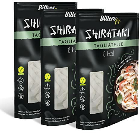Bitters Shirataki Pasta di Konjac - Tagliatelle - 3x200g, Keto, Low Carb, Vegan