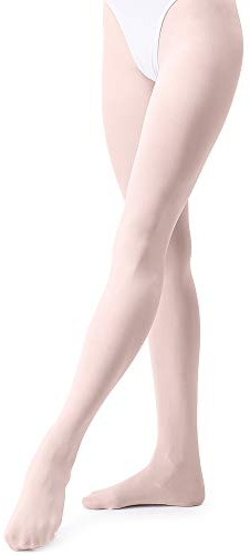 tanzdunsje Collant da Ballo Balletto per bambina donna 3 colori rosa bianco nero,rosa XS