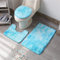 ETOPARS Badteppich-Set 3-teilige, rutschfeste Badematte U-förmiger Konturteppich und Toilettendeckel Waschbar Weicher Saugfähige Fussmatter (blau)
