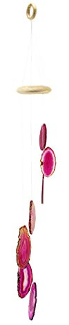 budawi® - Achat Windspiel Mobile Klangspiel pink Achatscheiben Indoor Outdoor Hängedeko