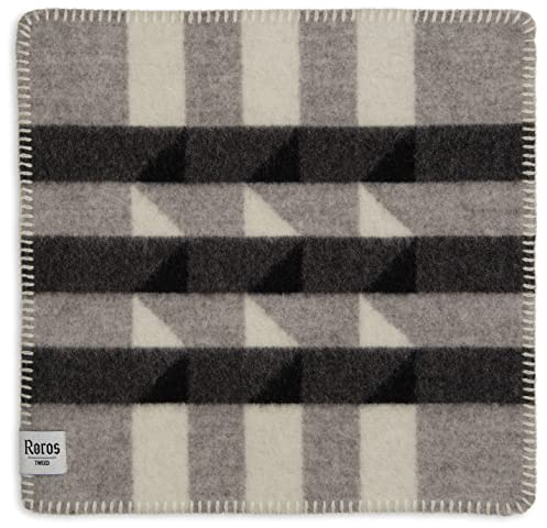 RØROS TWEED Kvam Sitzunterlage - aus norwegischer Lammwolle - Design von Kristine Five Melvaer - Maße: 45 x 45 cm (25211 - Greyscale)