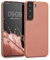 kwmobile Case kompatibel mit Samsung Galaxy S22 Hülle - Schutzhülle aus Silikon metallisch schimmernd - Handyhülle Metallic Bronze