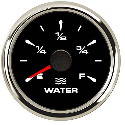 ELING 52mm Water Level Gauge 0-190ohm 240-33ohm Signal Adjustable with 8 Color Backlights for Van Tractors Vessels