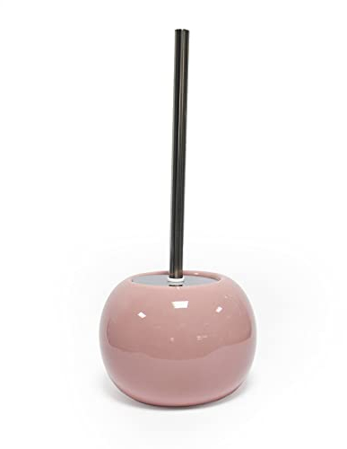 douceur d'intérieur, Brosse WC (Diamètre 15.8 x 37 cm) Bullea Rose Poudre, Céramique