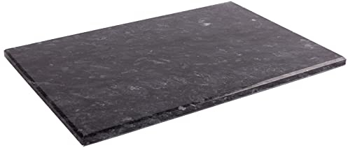 Argon Tableware Marble Placemats - 30cm x 20cm - Black - Pack of 1 - Rectangle Placemats Dining Mat Table Mat Plate Serving Trays for Appetizers, Lunch, Mains, Parties, Food Presentation