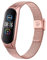 AK Armband Kompatibel mit Xiaomi Mi Band 6 Armband/Xiaomi Mi Band 5 Armband, Verstellbare Edelstahl Metall Ersatzarmband für Xiaomi Mi Band 5/Mi Band 6 (Rosa)