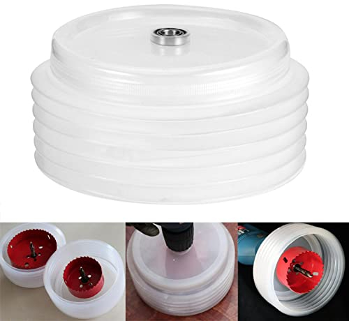 Kisbeibi Drill Dust Collector, Elastic Sealing Drill Dust Collector, Home Ash Bowl Drill Dust Cover Easy Operate Hole Saw Accessories Elastic Sealing, Utility Tool(White)