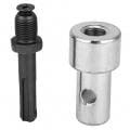 Electric Earth Auger, Drill Extension Ice Auger Drill Attachment, Drill Bit Adapter for Electric Drill to Earth Auger Connector Arbor Round Shank 2 Pit 2 Slot