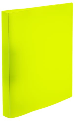 HERMA Ringbücher A4 Neon Gelb Transluzent Set, 3 Stück, schmal, 2 Ringe, 25 mm breit, Ringordner aus Kunststoff mit Niederhalter für Kinder, Jungen und Mädchen