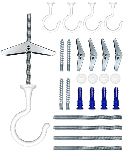 NACETURE Ganchos grandes para colgar plantas, ganchos de techo resistentes, color blanco, paquete de 4