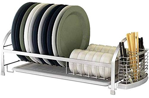 Escurreplatos de Acero Inoxidable para encimera de Cocina, escurridor de Platos, 55x26,5x19,7 cm (Largo x Ancho x Alto)