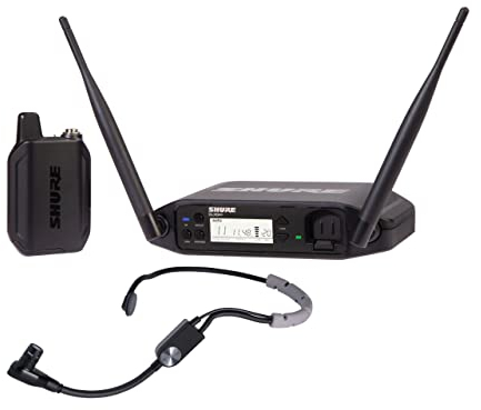 Shure GLXD14+/SM35 Dual Band Pro Digital Wireless Mikrofonsystem für Redner, Künstler, Präsentationen - 12-Stunden Akkulaufzeit, 30m Reichweite | SM35 Headset-Mikrofon, Einzelkanal-Empfänger.