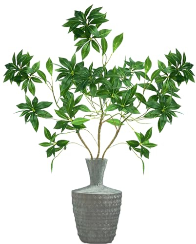 Tuxiaobu Lot de 3 tiges de plantes artificielles de 99,1 cm, longues brindilles de ficus pour fête de mariage, arrangement floral, fausses branches d'eucalyptus vertes pour remplissage de vase,