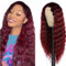 Hxxcoup Perücke Damen Echthaar Perücke Burgundy 4x1 Lace Wig Human Hair Wig Deep Wave Rote Haare Perücken für Unprocessed Brasilianisches Remy Hair Transparent Swiss Lace 20 Zoll