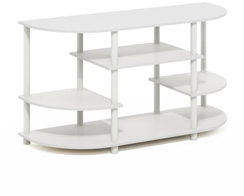 Furinno Jaya Meuble TV d'angle au Design Simple, Blanc/Blanc