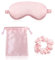 Masque de Nuit, Lot de 3 Cache Yeux pour Dormir Soie Masque Yeux Doux Masque de Sommeil Soie Bandeau Yeux pour Dormir Cache-œil Réglable pour Dormir Bandeau En Satin Doux Rose
