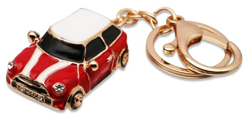 Benust Rot Auto Schlüsselanhänger mit Schlüsselring, Automodell-Schlüsselanhänger Auto Geschenk, Metall Schlüssel Anhänger für Auto Motorrad Fahrrad