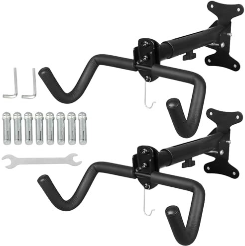 2 pièces Porte Velo Mural Pliable,Support Velo Mural Télescopique,Portant 30 kg,Porte Velo Mural pour VTT,Aux Vélos De Route.