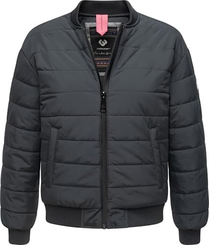 Ragwear Damen Winterjacke wasserdichte Kurze Bomberjacke mit wasserdichtem Reißverschluss Bombina YOUMODO Dark Grey Gr. M
