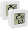 2 Stück Digitales Thermo-Hygrometer Innen, LCD Thermometer Hygrometer mit Hhen Genauigkeit, Temperatur und Luftfeuchtigkeitsmesser für Gewächshaus Wohnzimmer Büro Schlafzimmer Babyraum Zuhause Auto