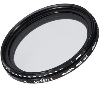 sourcing map Filtro per obiettivo ND2-400 Filtro per lenti a densità neutra variabile Filtro ND circolare da 46 mm Filtro in scala di grigi per obiettivo fotografico per fotocamera