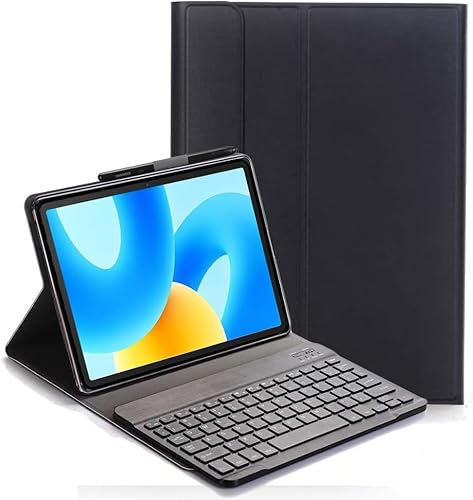 YHFZR Tastiera Custodia per Lenovo Tab P12 12,7 Pollici 2025, QWERTY Sottile PU Custodia con Supporto Cover Tastiera Rimovibile Wireless Keyboard per Lenovo Tab P12 12,7 Pollici 2025, Nero
