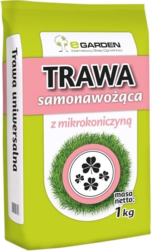 egarden internetowy sklep ogrodniczy | Rasensamen mit Mikroklee | Grassamen mit Klee Samen - Der pflegeleichte, selbstdüngende Rasen für Trockenresistente Flächen (1, Kilogramm)