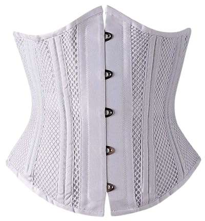 Unterbrust Korsett Damen - Korsett Bauchweg Schwarz Weiß Corsage Reizwäsche Blumendruck Corsage Top Korsage Body Shaper Corsage Übergrößen XS-3XL Karneval Kostüm