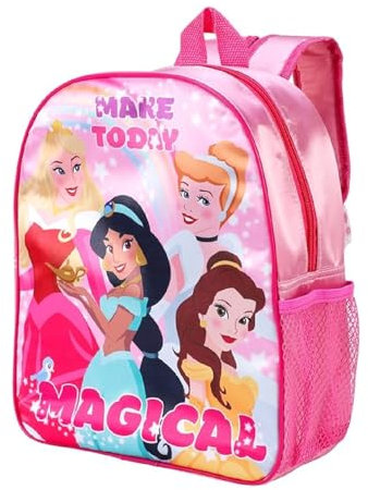 Disney Princess Kids Backpack – Lightweight School Bag with Water Bottle Pocket for Boys & Girls, Preschool Rucksack, Officially Licensed, Ideal for Back-to-School, Travel or Casual Everyday Use