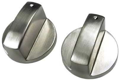 MKLHAVB Gas-Kochknopf 2 Stück Metall 6 mm/8 mm Universal-Gasherd-Bedienknöpfe, Adapter, Ofenschalter, Kochflächen-Bedienschlösser, Gasherd-Ofenknöpfe Gasherd-Regelknöpfe(6mm)