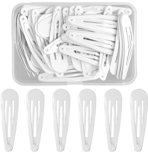 NATUCE 50PCS Pinces à Cheveux Fille, Barrette Noir, Enfant Épingle à Cheveux, Femme Barrettes à Cheveux en Métal, Snap Barettes BB, Accessoires de Cheveux, Barettes des Cheveux pour Fille (Blanc)