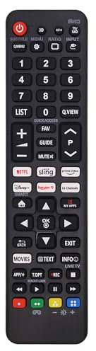 Riry Universal Replacement Remote Control for LG Smart TV,con Botones Netflix,Sling,Rakuten-TV,Disney+,Prime Video,LG ChannelsQuick Access - No se Necesita configuración.