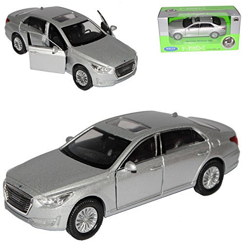 Welly Hyundai Genesis G90 EQ900 Limousine Silber Ab 2016 ca 1/43 1/36-1/46 Modell Auto mit individiuellem Wunschkennzeichen