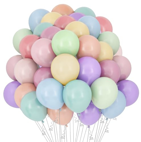 Luftballons Pastell 100 Stück 12 Zoll Pastellfarben Ballons 10 Farben Luftballons für Ballongirlande Geburtstag Graduation Taufe Valentinstag Babyparty Baby Shower Deko