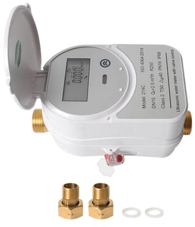 Tsudoku Zigbee DN15 Ultraschall-Wasserzähler mit Ventil, LCD-Anzeige, Messung der Wassermenge, Wassermenge, IP68, Wasserverbrauchsmessung, digitale LCD-Anzeige, wasserdicht.
