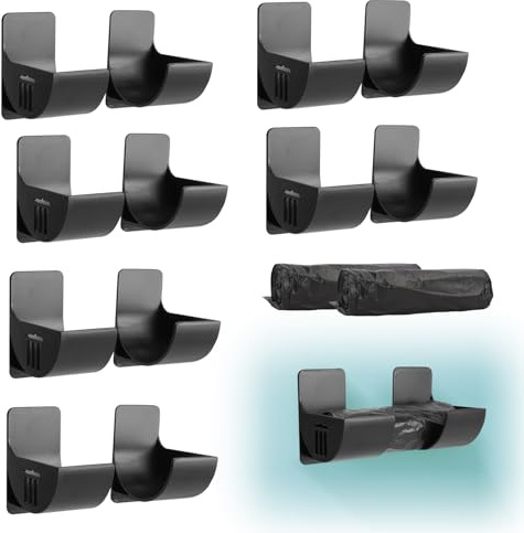 12 Stück Müllbeutelhalter Küchen Organizer, Wandmontierter Müllsack Spender Organizer Mülltütenhalter mit 2 Müllsack, Küchenschranktür Aufbewahrung Aufbewahrungsbox für Tüten Zinnfolie (Schwarz)