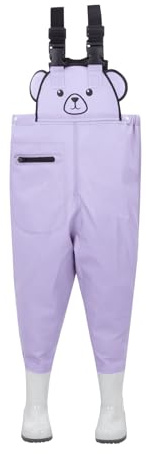 Generisch Waders pour enfants, cuissardes de pêche pour tout-petits, imperméables, cuissardes pour la chasse, la pêche avec bottes, lilas, 4-5 ans