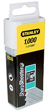 Stanley 1-CT306T 10mm Flat Narrow Crown Staples (1000 Pieces)