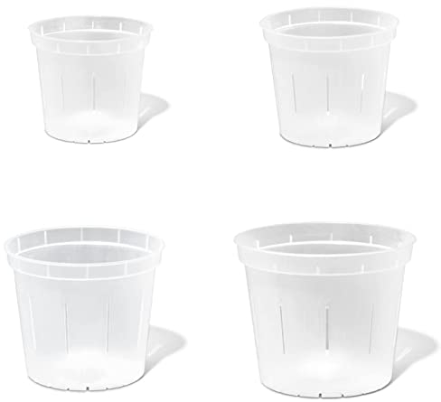 rePotme Orchideentopf-Sortiment (8 transparente Orchideentöpfe mit Schlitzen, je 2 von 7,6 cm, 10,2 cm, 12,7 cm, 15,2 cm) – Premium-Orchideen-Pflanzgefäße, Orchideentöpfe mit Löchern zum Umtopfen