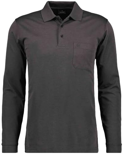 RAGMAN Herren Softknit-Polo mit Brusttasche, Langarm