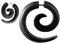CHICNET Tribal Ohrring Sono Holz Spirale in schwarz- Edelstahlbügel- Fake Piercing