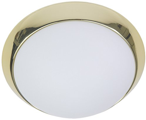 Niermann Standby 53003 A++ to E, Deckenleuchte Dekorring Messing poliert, opal matt, 25 x 25 x 8 cm